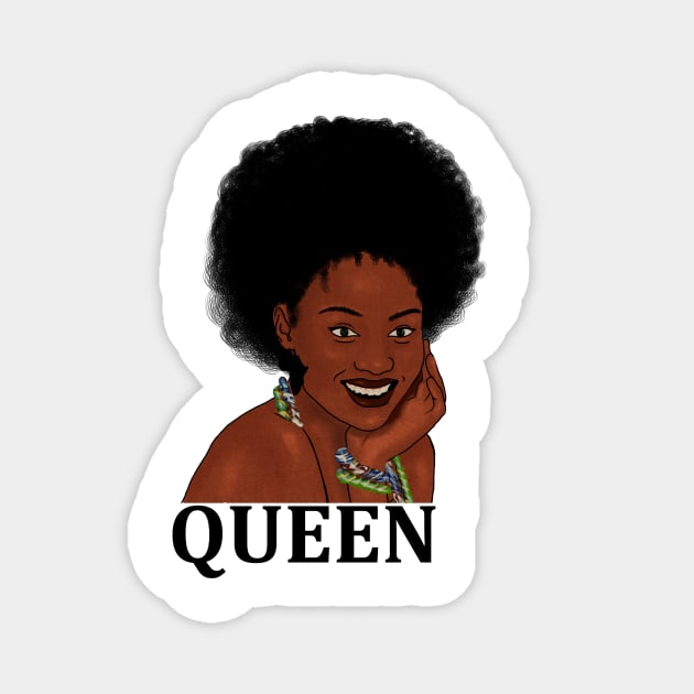 Afro Queen, African Woman, Melanin Black Pride Magnet by logiamerch