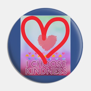 I Choose Kindness (red heart outline) Pin