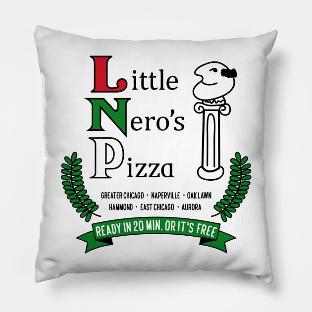 Little Nero's Pizza (White tee) Pillow by Sharkshock