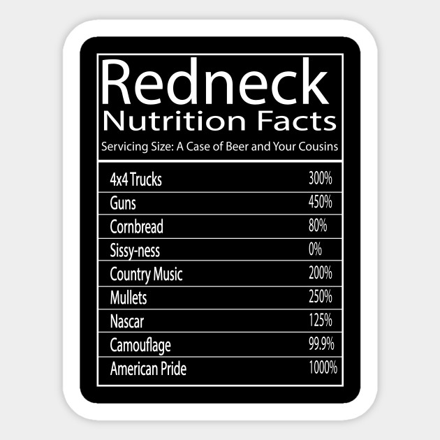 redneck white vinyl country south red neck guns america sticker funny