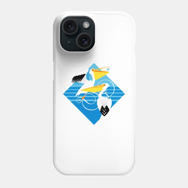 Birds - Pretty Pelicans Phone Case by Piakolle