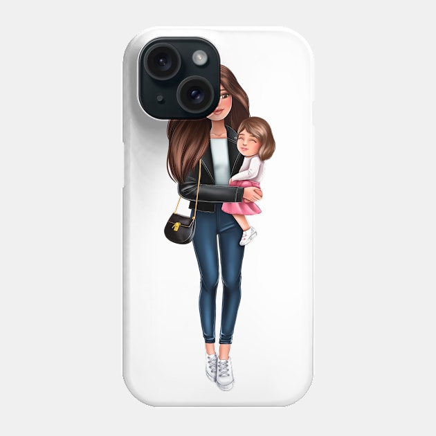 Mather with doughter Phone Case by inna.grevceva