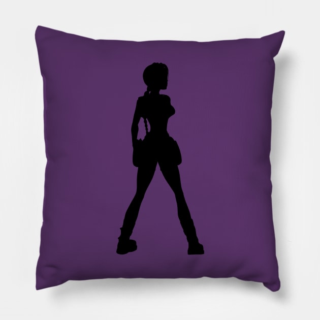 LARA CROFT SILHOUETTE (Tomb Raider Chronicles) Pillow by iamjudas