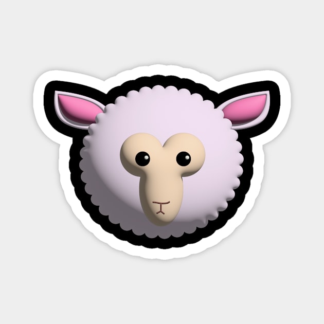 3d sheep face Magnet by goingplaces