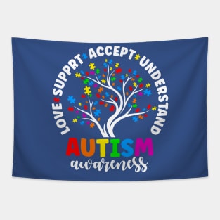 Love Accept Support Autistic Autism Awareness Tapestry