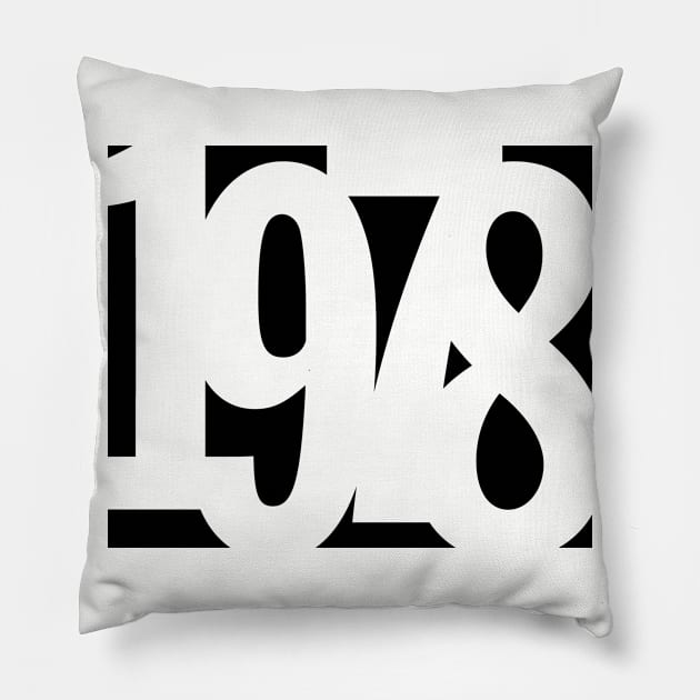 1978 Funky Overlapping Reverse Numbers for Light Backgrounds Pillow by MotiviTees