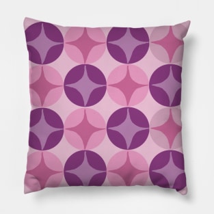 Mid Century Modern Pattern in Pink & Purple Pillow