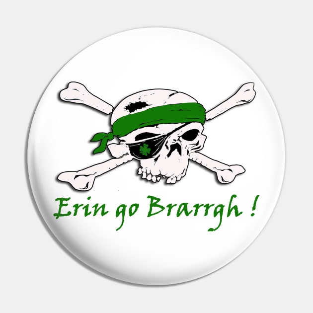 St Patrick's Day Pirate T-Shirt Pin by DISmithArt