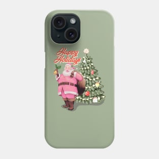 Retro Vintage Pink Santa Claus | Happy Holidays Phone Case