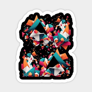 Geometrically abstract poly design Magnet