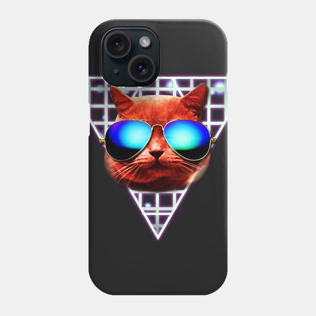 Cool 80s Hipster Cat Phone Case by SolarFlare