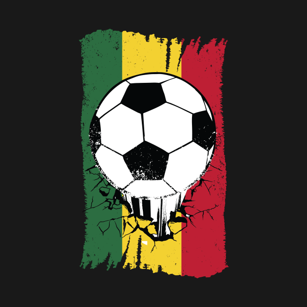 Vintage Ghanaian Flag with Football // Retro Ghana Soccer by SLAG_Creative