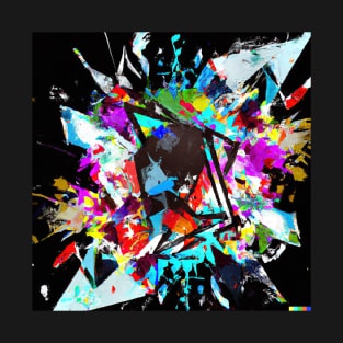 Abstract bright colourful background made from shattered triangles T-Shirt