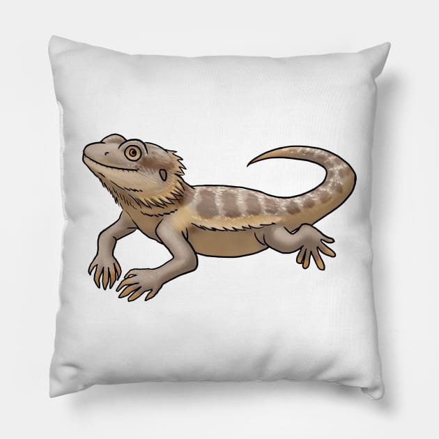 Reptile - Bearded Dragon Pillow by Jen's Dogs Custom Gifts and Designs