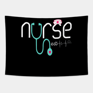 New Nurse Est 2019 Tshirt Nursing School Graduation Gift Tapestry