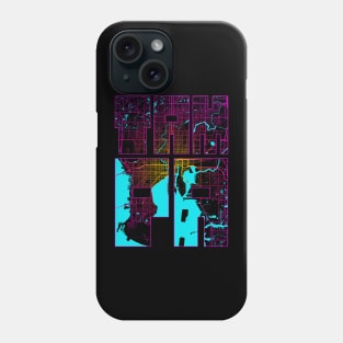 Tampa, USA City Map Typography - Neon Phone Case