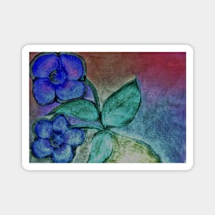 METALLIC FLORAL DESIGN GLITTER PEARL SHIMMER PICTURE Magnet