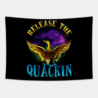 Funny Release The Quackin Cute Majestic Duck Tapestry