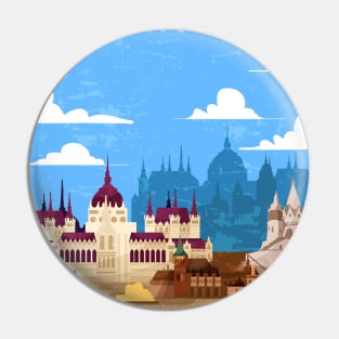 Budapest, Hungary.Retro travel poster Pin