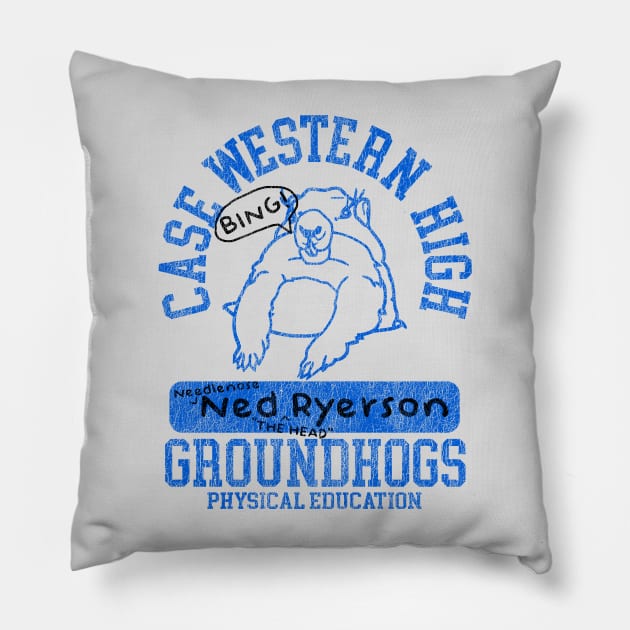 Ned Ryerson's Case Western High PE Uniform (Grey) Pillow by darklordpug