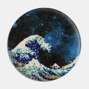 The Great Wave - Hokusai - Pixel Galaxy Pin