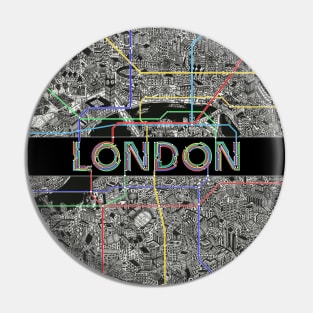 London text sign underground lines Pin