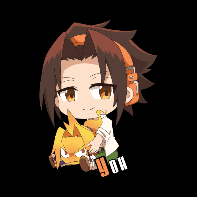 Cute Asakura Yoh With Amidamaru by AnimeTee