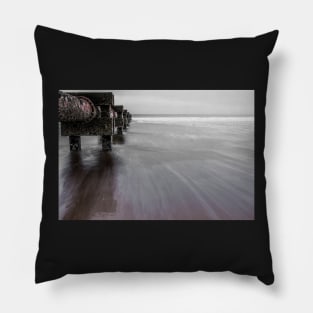 Blyth beach and a pipe simples Pillow