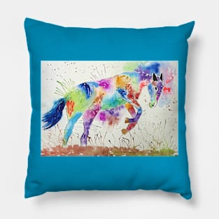 Colourful Leaping Horse Pillow