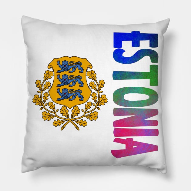 Estonia Coat of Arms Design Pillow by Naves