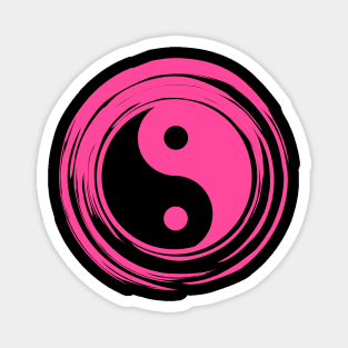 Hot Pink Color Yin Yang Symbol For Balance Magnet