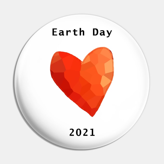 Red Heart for Earth Day 2021 Pin by ellenhenryart