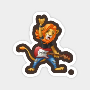 Lion rocker with a guitar Magnet