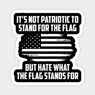 Its Not Patriotic to Stand for the Flag But Hate What the Flag Stands For. Magnet