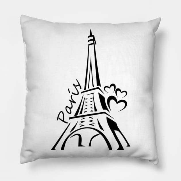 The Eiffel Tower Pillow by cubeartalex