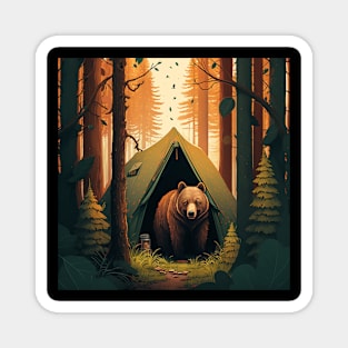 Camping with Bear, Adventure in the Forest by Magnet