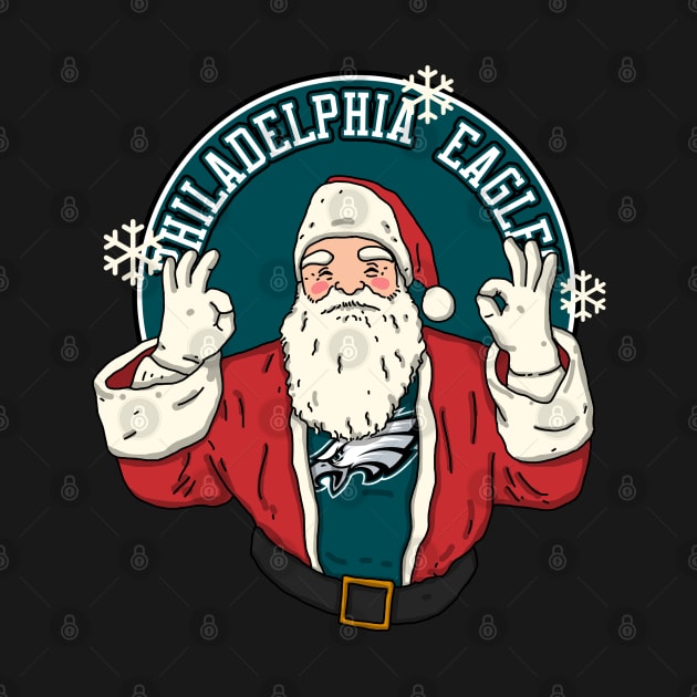 Santa Claus Loves Philadelphia Eagles by Luna Illustration