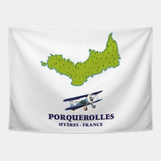 Porquerolles France island travel map Tapestry