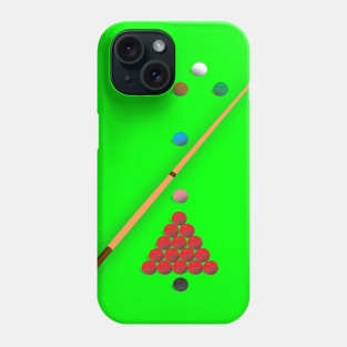 Snooker  design showing all the balls as they are on the table at the start of a frame Phone Case