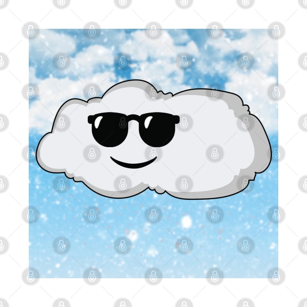 Fantasy White Cloud Snow With Sunglasses by AqlShop