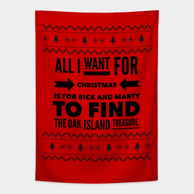 Oak Island Treasure Christmas Shirt Tapestry by OakIslandMystery