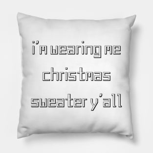 christmas sweater text design Pillow