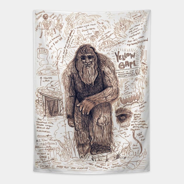 Yellow Gape Bigfoot Tapestry by Ballyraven