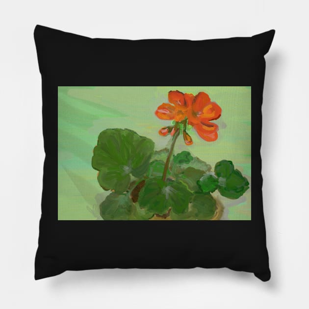 An Orange Geranium Pillow by trishaclarkin