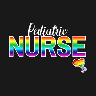 Pediatric Nurse Rainbow Letters T-Shirt