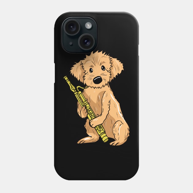 Goldendoodle Playing Bassoon Phone Case by LetsBeginDesigns