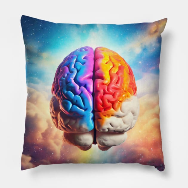 cosmic mind Pillow by psychoshadow