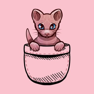 Pocket Cute Sphynx Cat T-Shirt