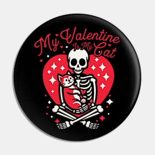 My Valentine Is My Cat Pin