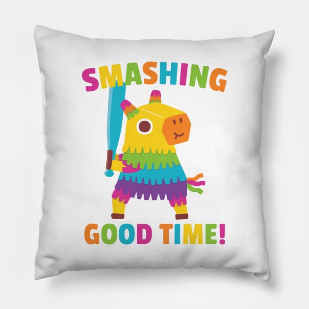 Funny Pinata Smashing Good Time Pillow by rustydoodle